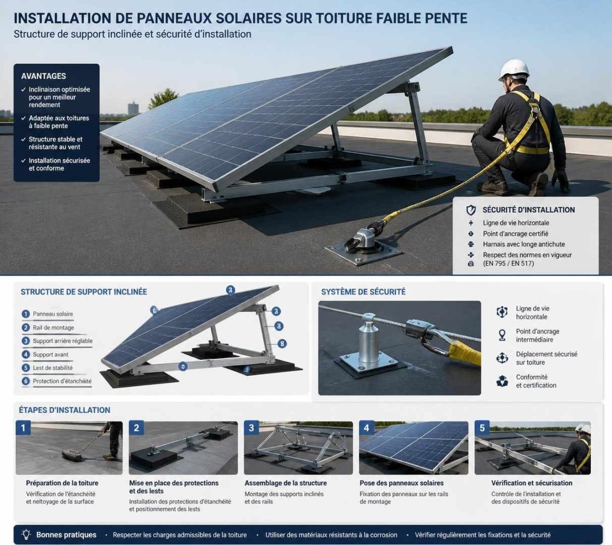 découvrez comment installer facilement des panneaux solaires sur une toiture à faible pente grâce à nos conseils pratiques et méthodes adaptées.