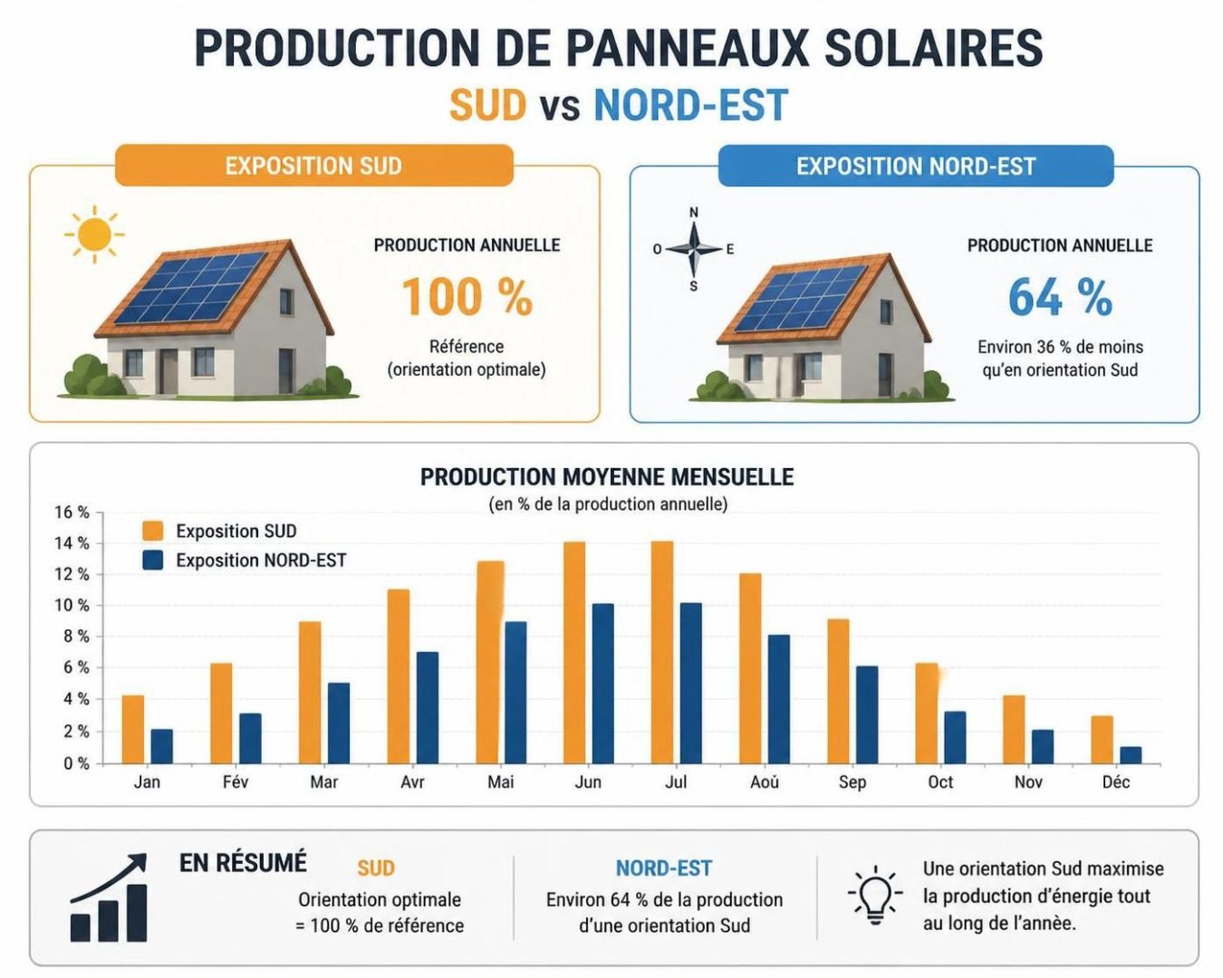découvrez la rentabilité des panneaux solaires pour une maison orientée nord-est et les conseils essentiels à connaître avant l'installation.