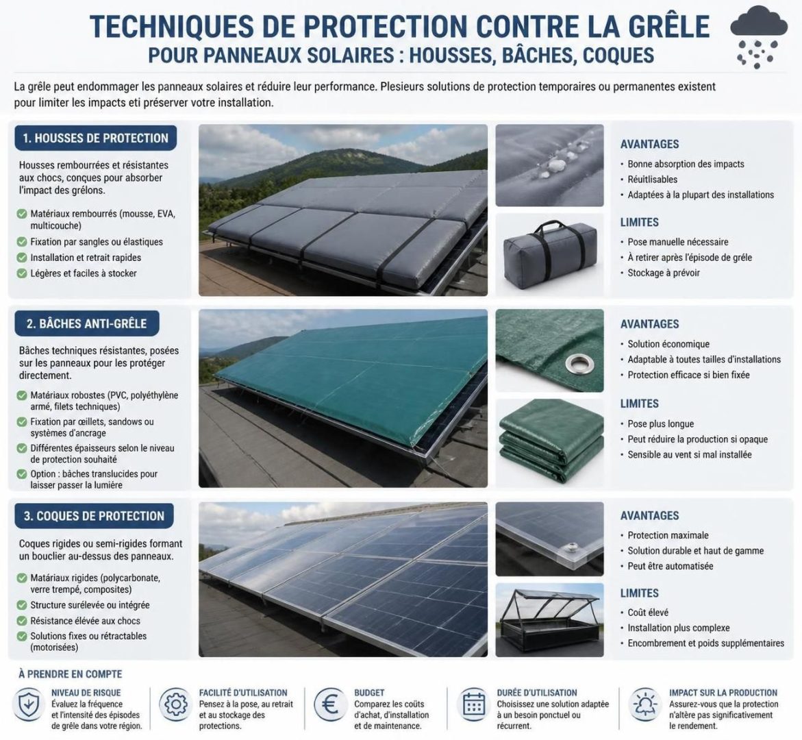découvrez des méthodes efficaces pour protéger vos panneaux solaires contre les dommages causés par la grêle et assurer leur durabilité.