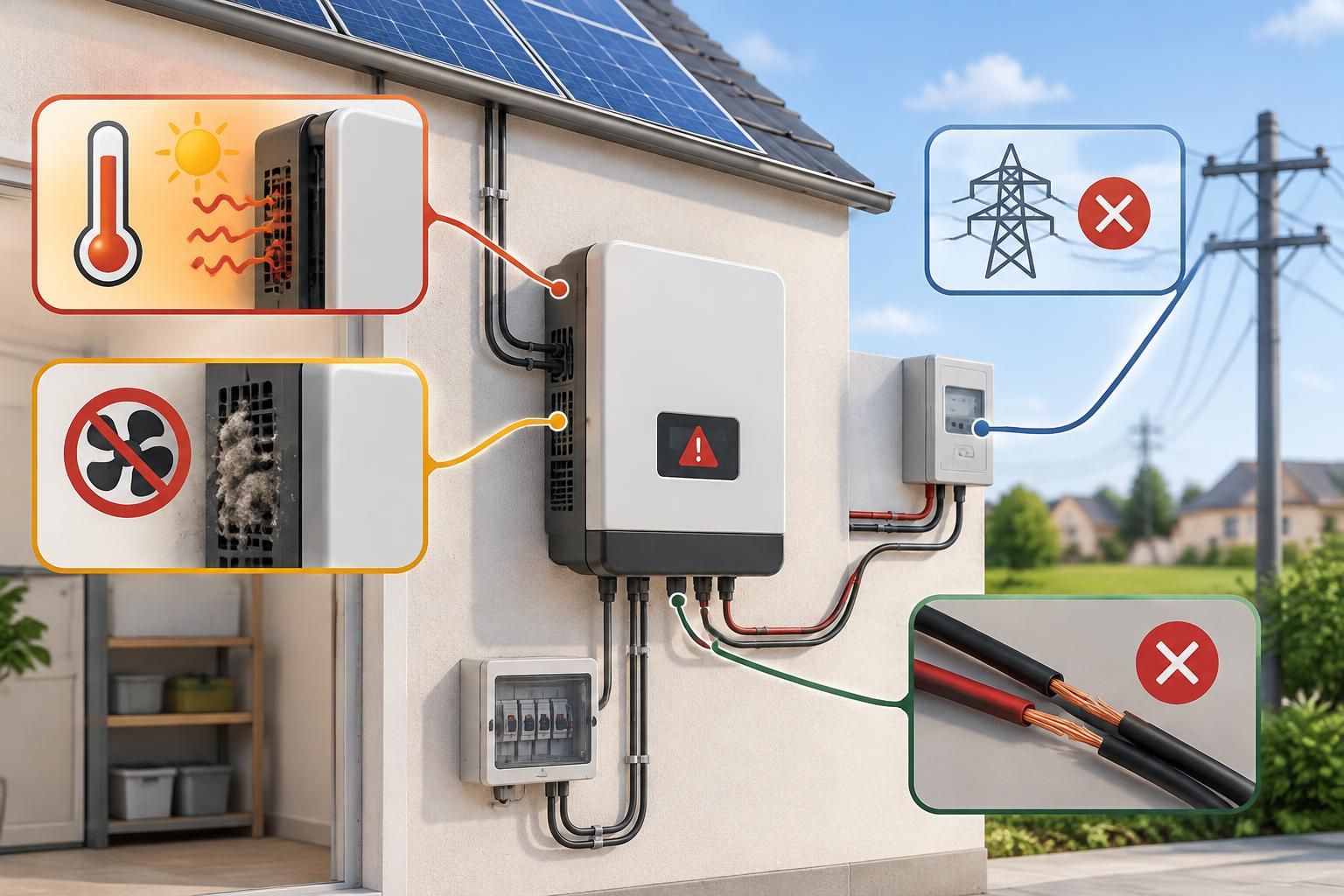 découvrez les principales causes de mise en sécurité d’un onduleur solaire et les vérifications à effectuer pour comprendre l’origine du problème.